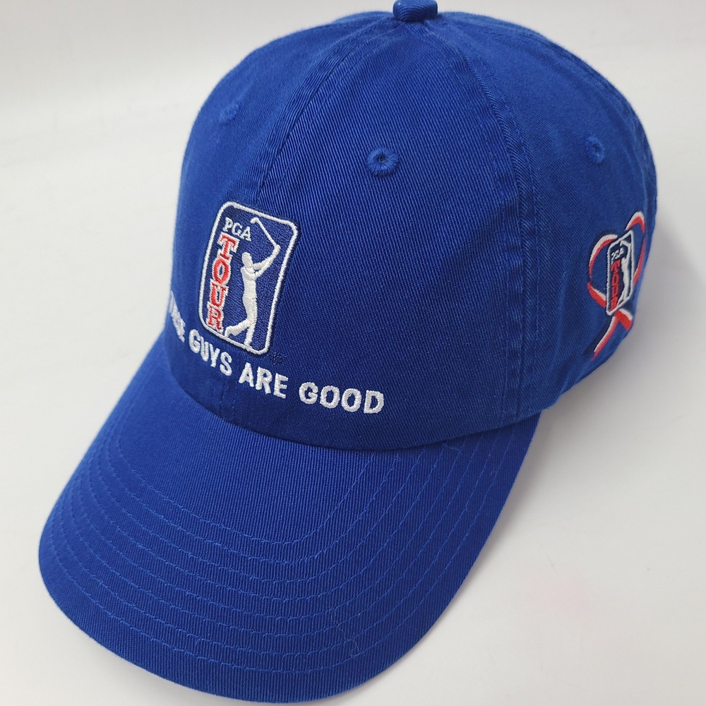 PGA Tour Hat Strapback (Fits Small) The Game Blue Golf AT&T Wireless Ribbon Men